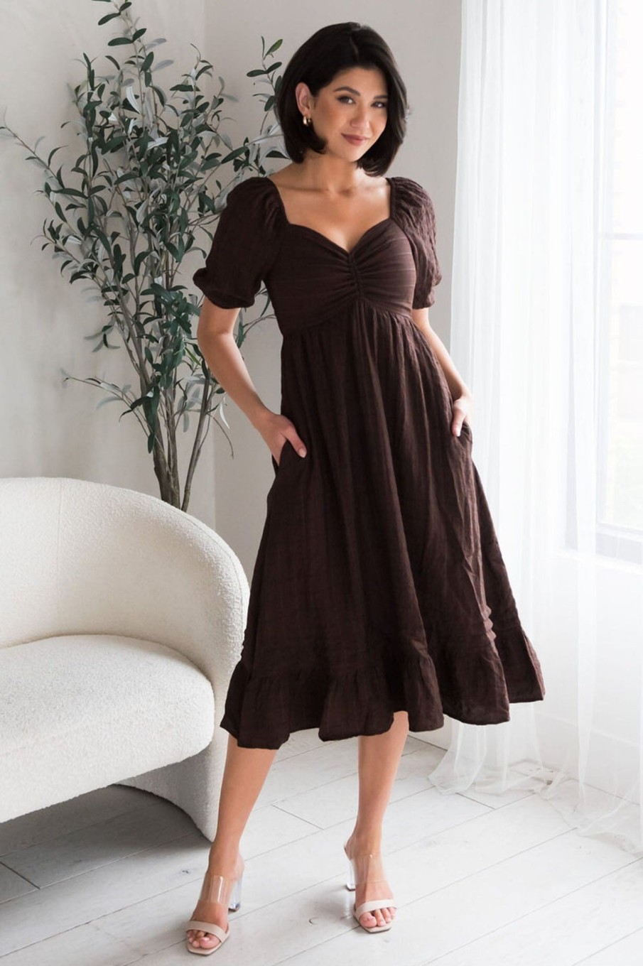 Dresses NeeSee's Dresses | The Bronte Truffle Brown