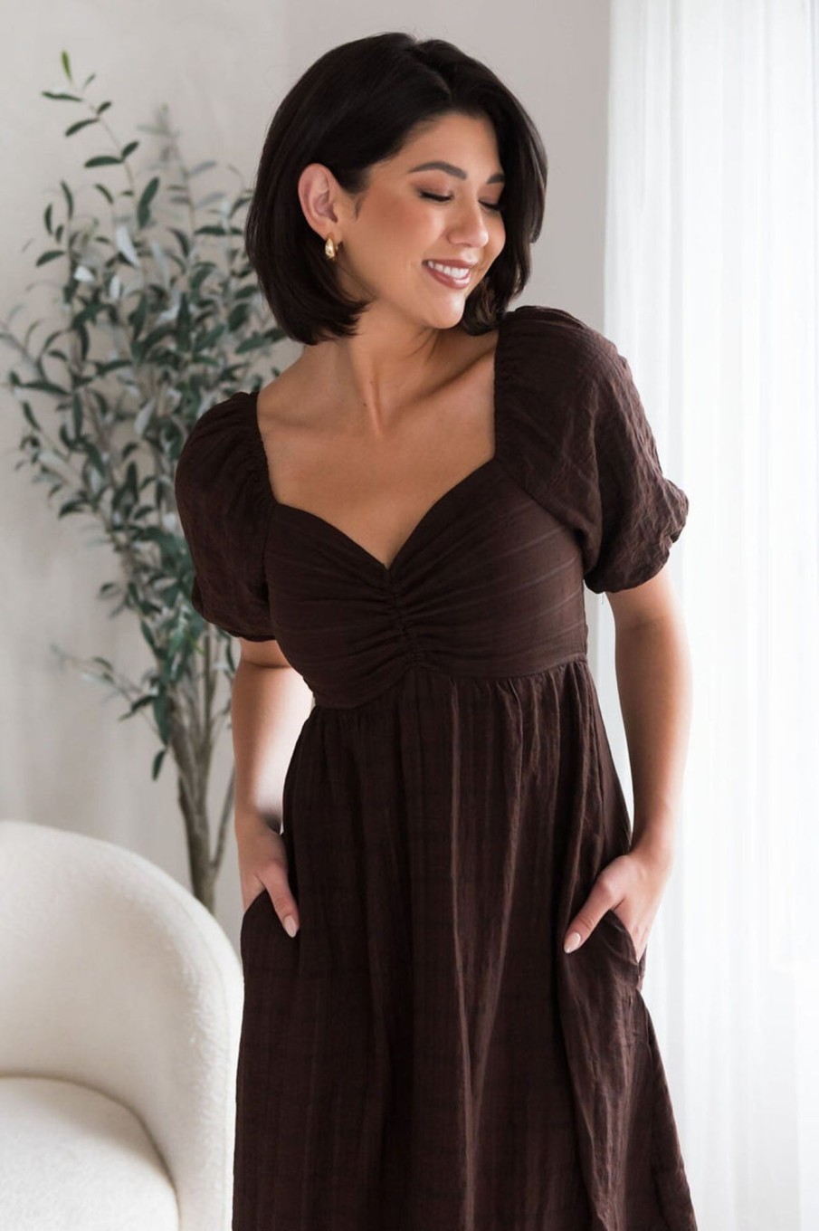 Dresses NeeSee's Dresses | The Bronte Truffle Brown