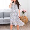 Dresses NeeSee's Dresses | The Quinne Dusty Blue Floral