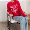 Tops NeeSee's Dresses | It'S All Merry & Bright Modest Sweatshirt Red