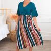 Dresses NeeSee's Dresses | The Kimmie Teal/Stripes