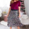 Skirts NeeSee's Dresses | Confetti Love Modest Sequin Skirt Multi-Color Sequin