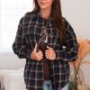 Tops NeeSee's Dresses | Forever Cozy Modest Plaid Jacket Colonial Blue