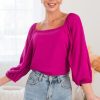 Tops NeeSee's Dresses | It'S All About Timing Modest Blouse Magenta