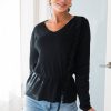 Tops NeeSee's Dresses | Beauty In Laughter Modest Ruffle Sweater Black