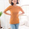 Tops NeeSee's Dresses | Cream & Sugar Ribbed Sweater Top Caramel