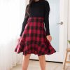 Dresses NeeSee's Dresses | The Romanka Black/Red Plaid