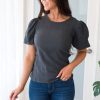 Tops NeeSee's Dresses | Always Daydreaming Modest Blouse Slate Gray