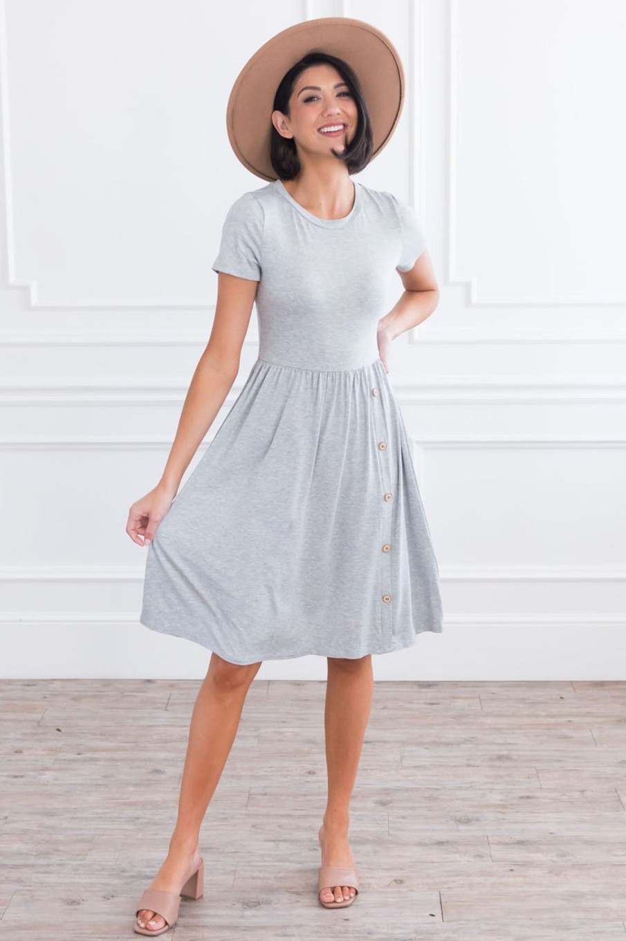 Dresses NeeSee's Dresses | The Sunnie Heather Grey