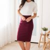 Skirts NeeSee's Dresses | Perfect Fit Pencil Skirt Rich Burgundy