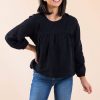 Tops NeeSee's Dresses | Fact Or Fiction Gauze Blouse Black