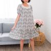 Dresses NeeSee's Dresses | The Giada Ivory W/ Dusty Black Damask Floral