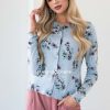 Tops NeeSee's Dresses | Beloved Beauty Floral Cardigan Blue Gray & Mauve Floral