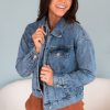 Tops NeeSee's Dresses | Never Saying Goodbye Modest Denim Jacket Medium Wash Denim