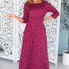 Dresses NeeSee's Dresses | The Echo Burgundy/Black Leopard Dots