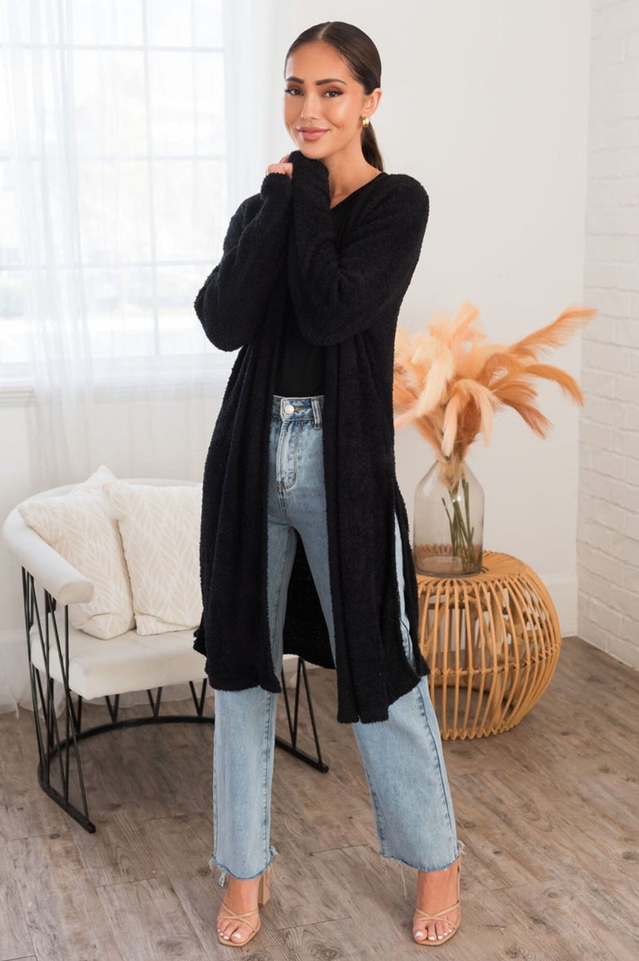 Tops NeeSee's Dresses | Being Present Modest Duster Black