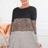 Tops NeeSee's Dresses | Giving Grace Modest Block Top Black/Leopard/Taupe