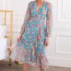 Dresses NeeSee's Dresses | The Hillaree Aqua/Rose/Taupe Floral