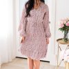 Dresses NeeSee's Dresses | The Emory Grey/Pink Mauve/Taupe Floral