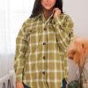 Tops NeeSee's Dresses | Forever Cozy Modest Plaid Jacket Bright Chartreuse