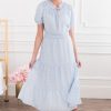 Dresses NeeSee's Dresses | The Adessa Baby Blue/Sheer Gold Metallic