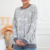 Tops NeeSee's Dresses | Head In The Clouds Modest Terry Top Heather Grey Tie Dye