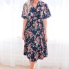 Dresses NeeSee's Dresses | The Floral Jayde Navy Blue Floral