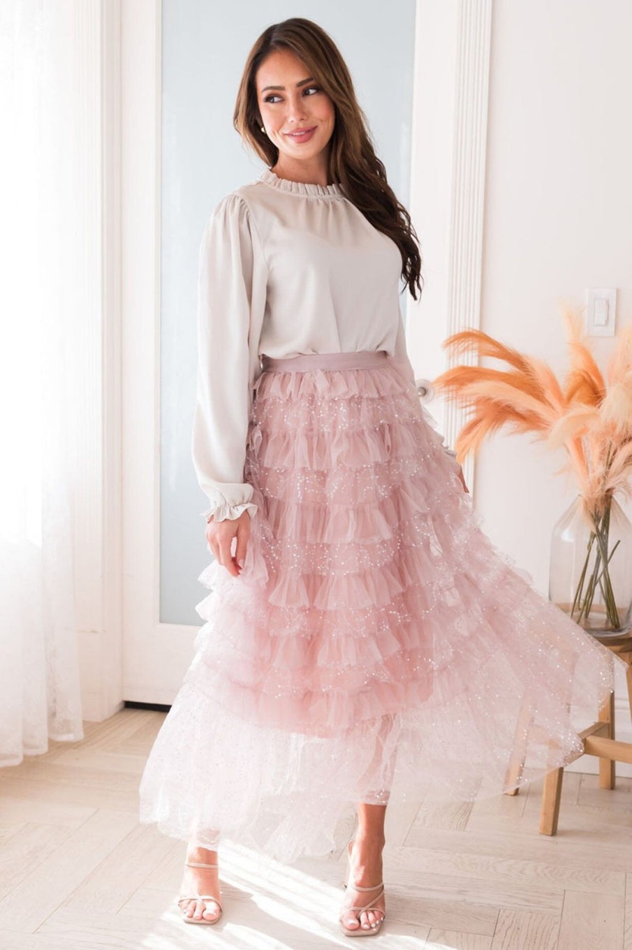 Skirts NeeSee's Dresses | Only In Fairytales Modest Tulle Skirt Blush