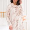 Tops NeeSee's Dresses | Dream Dealer Modest Cowl Neck Top Oatmeal Mauve Marble