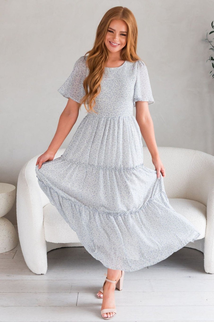 Dresses NeeSee's Dresses | The Valora Ivory/Vintage Lavender