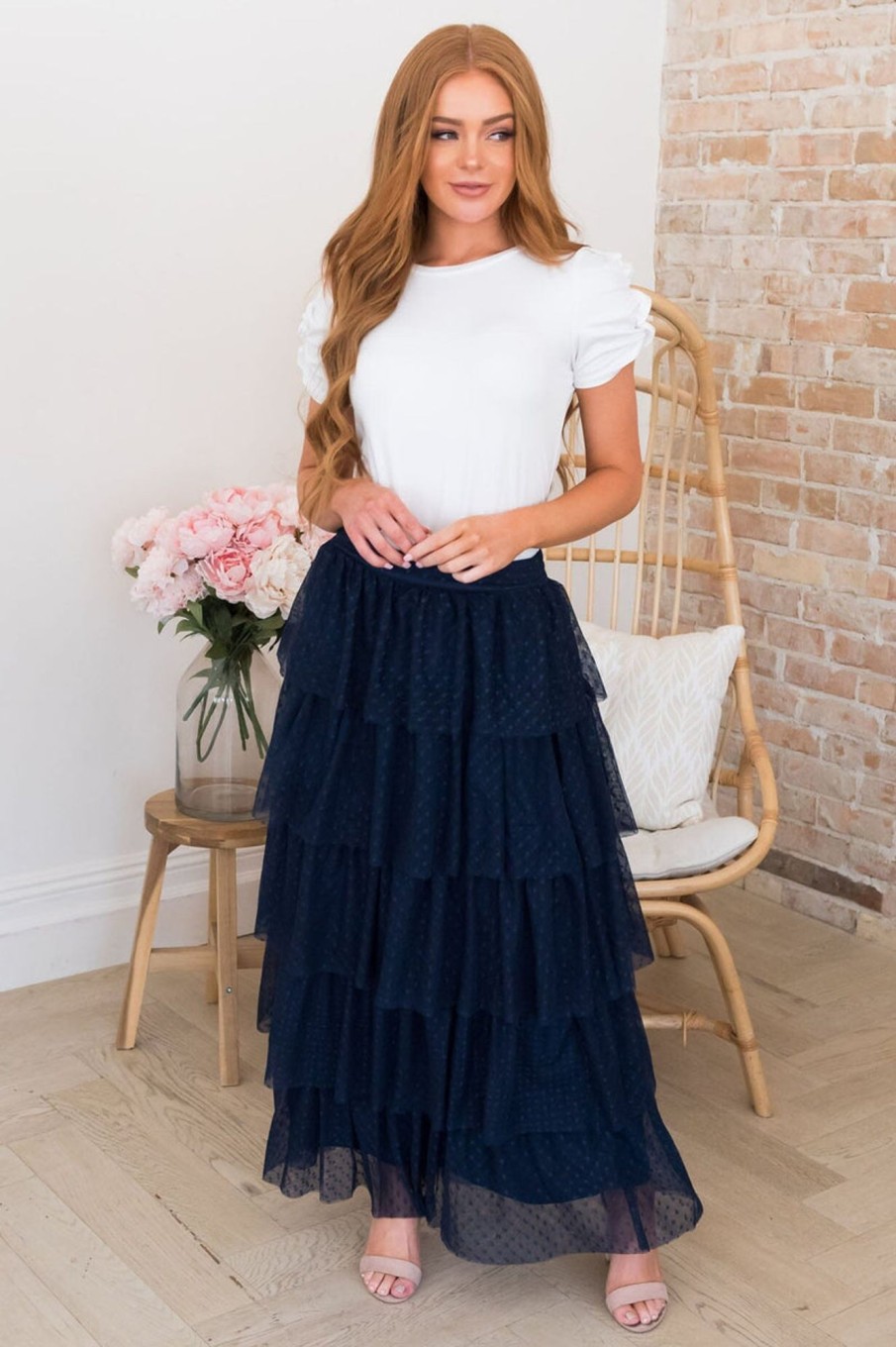 Skirts NeeSee's Dresses | Finally Found You Modest Tulle Skirt Navy