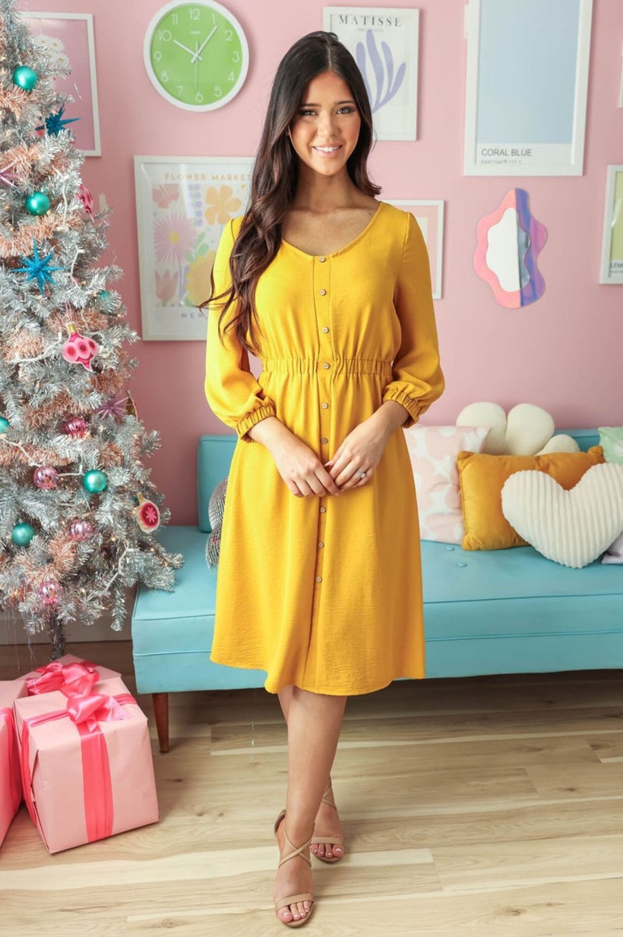 Dresses NeeSee's Dresses | The Kasyn Mustard