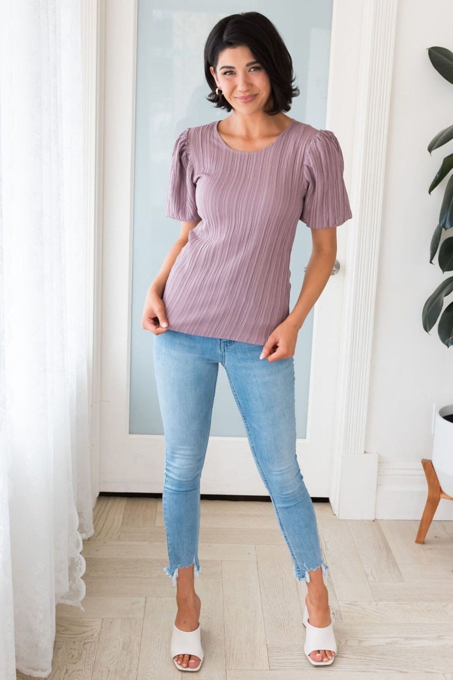 Tops NeeSee's Dresses | Always Daydreaming Modest Blouse Mulberry