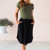 Skirts NeeSee's Dresses | Well Wishes Modest Ribbed Jersey Skirt Ribbed Black