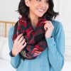 Tops NeeSee's Dresses | Christmas Caroling Woven Scarf Red/Black/Hunter Green/Mustard/Light Teal