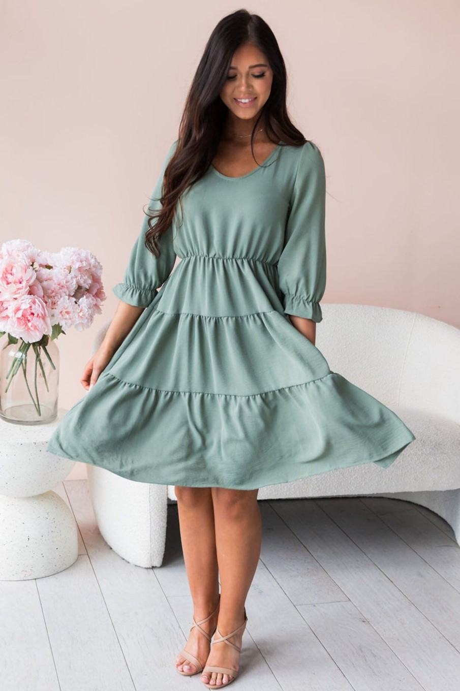 Dresses NeeSee's Dresses | The Auston Dark Sage