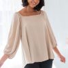 Tops NeeSee's Dresses | It'S All About Timing Modest Blouse Light Taupe