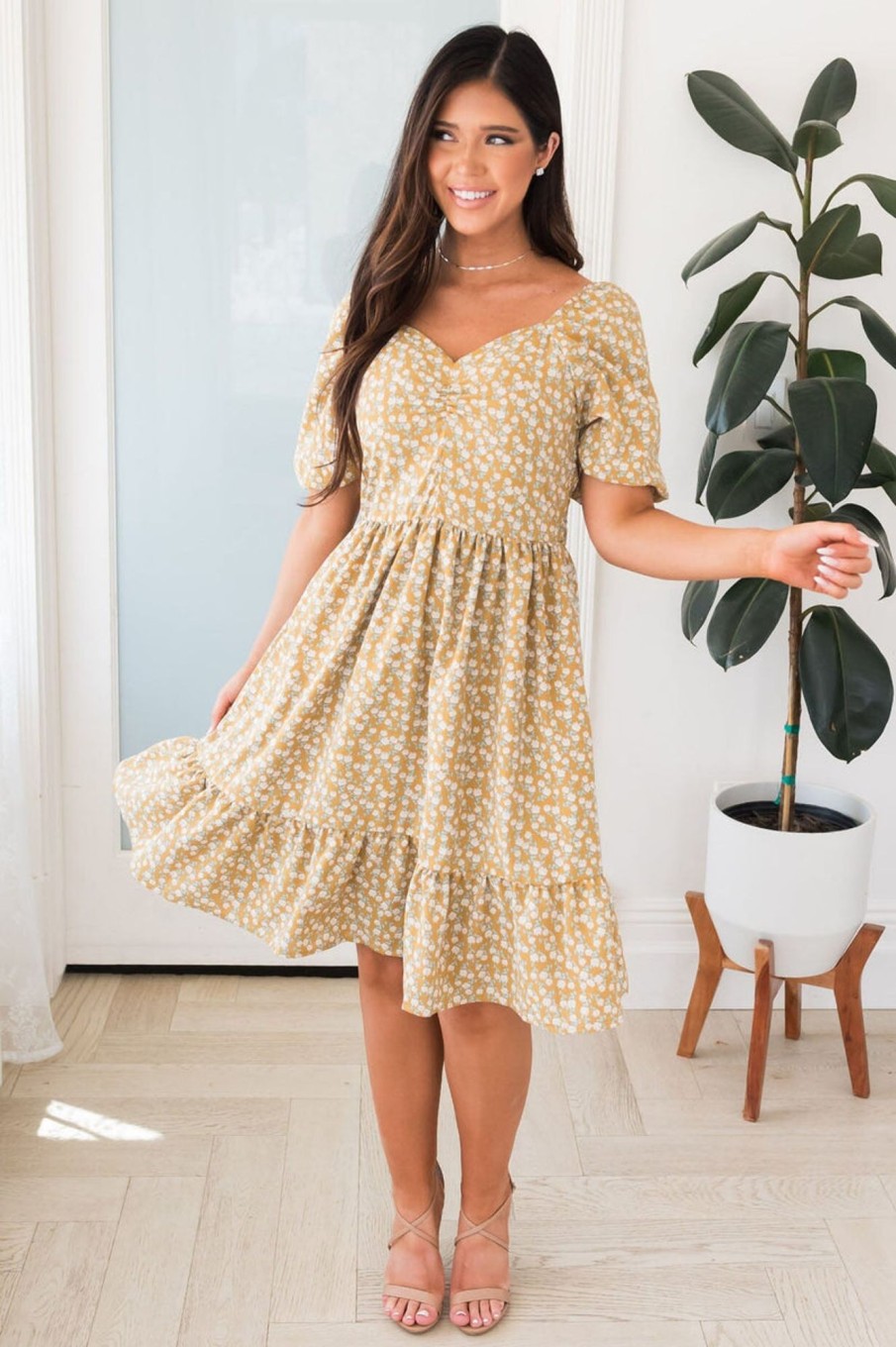 Dresses NeeSee's Dresses | The Brandi Dijon Blossom