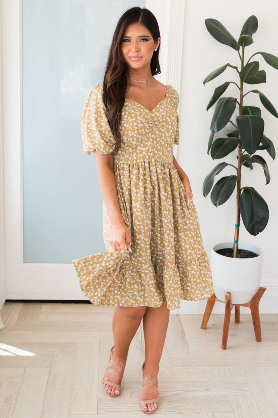 Dresses NeeSee's Dresses | The Brandi Dijon Blossom