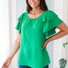 Tops NeeSee's Dresses | Perfect Pick Modest Blouse Kelly Green