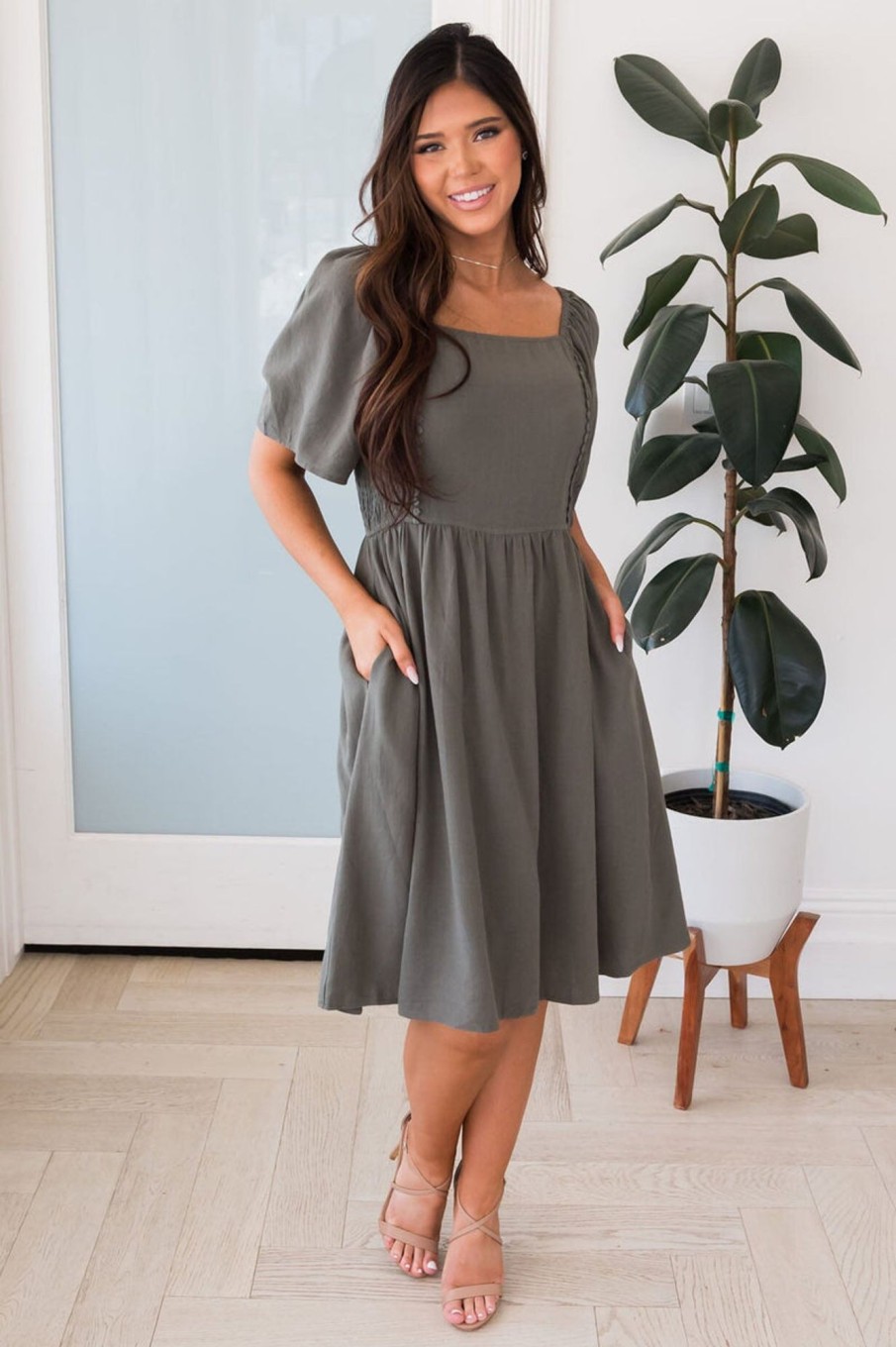 Dresses NeeSee's Dresses | The Brena Olive