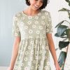 Tops NeeSee's Dresses | Daisy Love Babydoll Top Dusty Sage Daisy