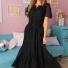 Dresses NeeSee's Dresses | The Cataleya Black/Shimmer Dot