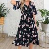 Dresses NeeSee's Dresses | The Joslynn Navy/Blush Floral