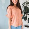 Tops NeeSee's Dresses | Just Peachy Modest Blouse Dusty Peach