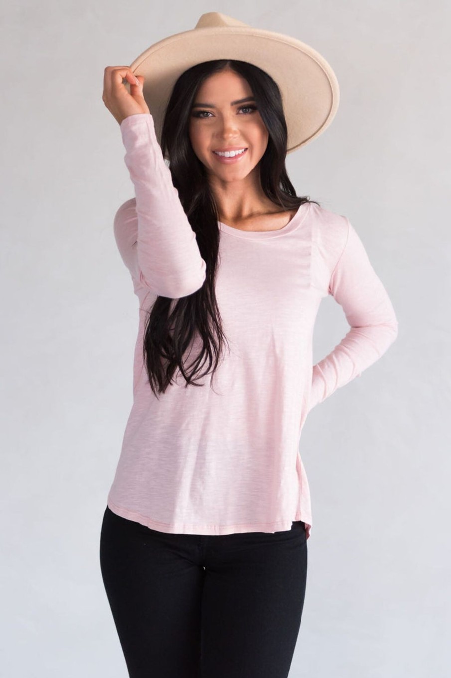 Tops NeeSee's Dresses | Blushing Beauty Modest Top Dusty Blush