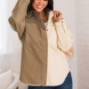 Tops NeeSee's Dresses | Memories Are Forever Modest Shacket Olive/Taupe