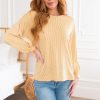 Tops NeeSee's Dresses | On The Bright Side Modest Striped Top Mustard/White