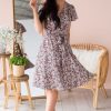 Dresses NeeSee's Dresses | The Janae White/Taupe/Rust/Olive/Black Floral