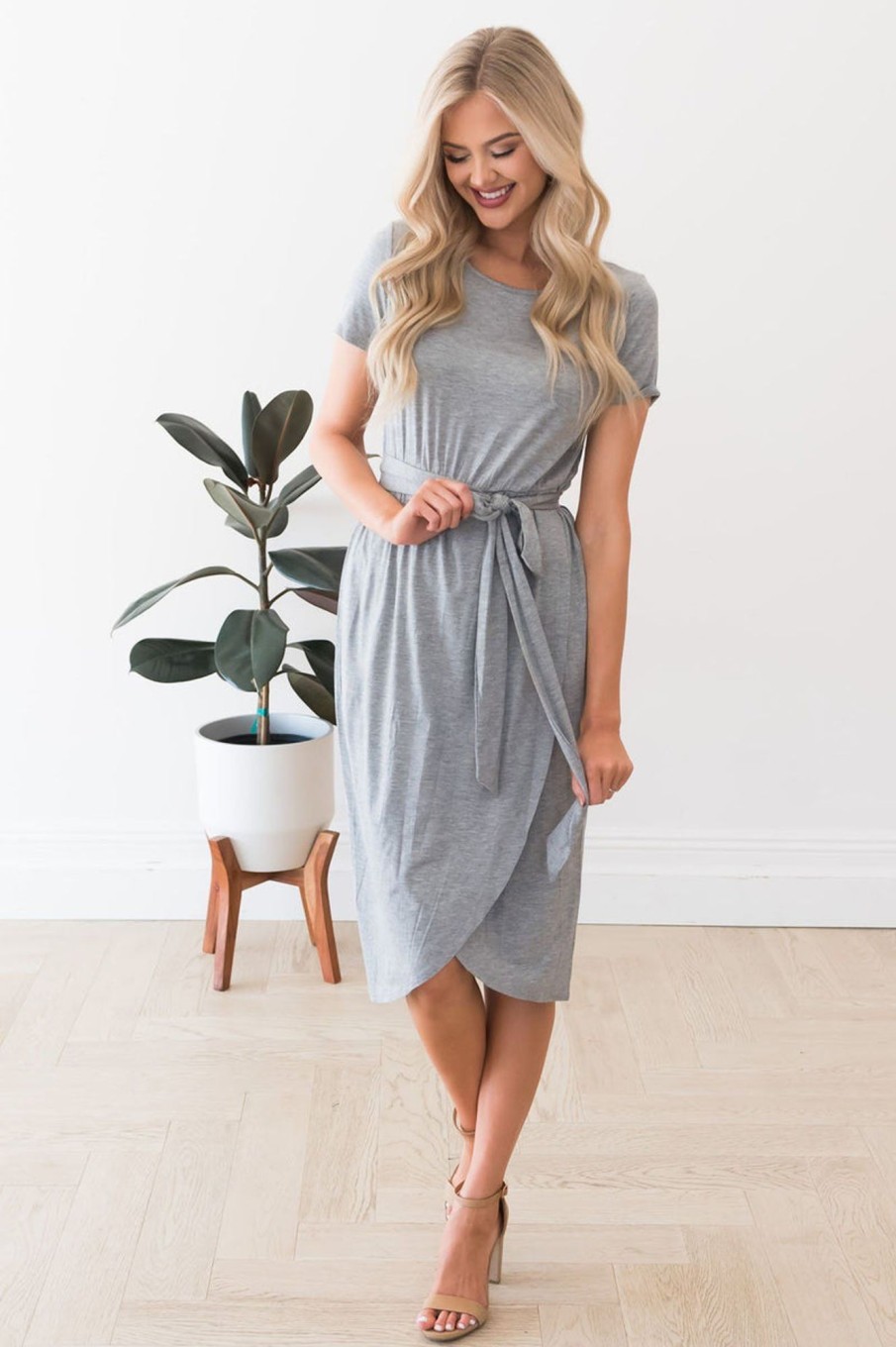 Dresses NeeSee's Dresses | The Evangeline Heather Grey